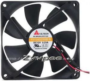 Zyvpee Y.S.TECH 9025 FD129225HB-N 12V 0.23A 2 wires 2 pins 9cm case fan axial fan