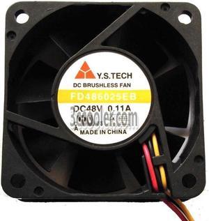 Y.S.TECH 60*25mm FD486025EB 48V 0.11A 3 Wires 6025 Case fan 6CM inverter cooling fan