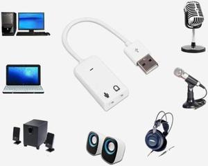 Etmakit 3D White 2.0 Virtual 7.1 Channel External USB Audio Sound Card Adapter Sound Cards For Laptop PC Mac With Cable