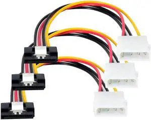 SATA to Molex Adapter 3 Pack 4Pin Molex to SATA Power Cable SATA 15 Pin Female to Molex 4 Pin Male Power Cable Adapter 8-inch