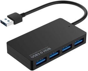 4-Port USB 3.0 Hub Portable Data,Micro USB Power Compatible for MacBook Mac Pro Mini iMac Surface Pro XPS IdeaPad MateBook X Pro Notebook PC USB Flash Drives Mobile HDD