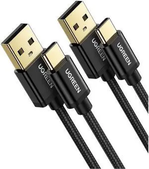 UGREEN USB C Cable 2 Pack 3A Fast Charge - 6FT QC3.0 Durable Nylon Braided USB A to USB C Charger Cable Compatible with Samsung Galaxy S21 S20 Z Flip 3 Z Fold Note 20 LG V50 Pixel iPad Mini 6 PS5