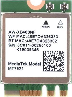 Wi-Fi 6 MediaTek MT7921k MT7921 wifi 6 1800M Bluetooth 5.2 wireless WIFI network card NGFF m.2 support windows10 / 11
