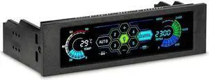 5.25" Drive Bay PC Computer CPU Cooling LCD Front Panel Temperature Controller Fan Speed Control for Desktop Computer
