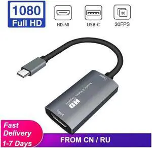 HD-MI to USB-C Video Capture Card HD 1080P Type C to HD-MI Video Capture Board Game Record Live Streaming Broadcast