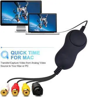 Ezcap158 USB 2.0 UVC Audio Video Capture Card S-Video AV Analog Video Recording Plate Hi8 VHS Old Camera for Windows MAC Win10