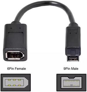 IEEE 1394 6PIN Female to 1394b 9PIN male Firewire 400 TO 800 Cable 10cm