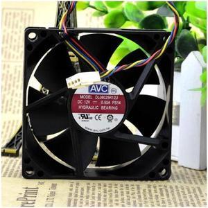 AVC 8025 80mm x 80mm x 25mm DL08025R12U Hydraulic Bearing PWM Cooler Cooling Fan 12V 0.50A 4Wire 4Pin Connector