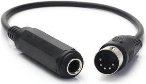 6.35mm Female 1/4" TRS to DIN 5 Pin MIDI Cable Adapter for Speaker, Amplifier, Mixer to MIDI Keyboard, Synthesizer and Guitar