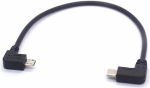 Type C to Micro USB Cable, 90 Degree Micro 5 Pin Male to USB C Male Extension