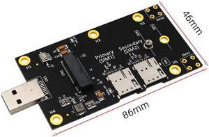 Dual SIM To USB Adapter Card M.2 Key B To USB3.0 Adapter Expansion Card with Dual NANO SIM Card Slots