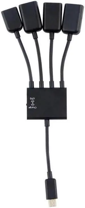 Aomoproing Digital Devices Date Transfer Cable 4 Port MicroB OTG Hub Cables Connector Spliter for Phone Computer Tablet PC Connect Wire
