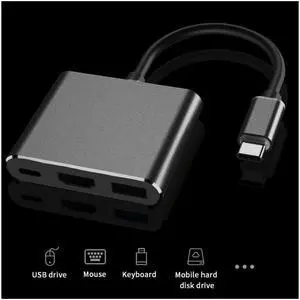 Mice Keyboard Type C To USB Laptop TV Projector Stable Signal Portable Home Office 4K HD 3 Ports Durable Universal HUB Adapter