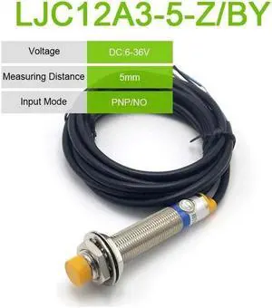 LJC12A3-A-Z/BX AX BY AY Approach Sensor Cylindrical Capacitive Proximity Switch 5mm Detecting distance NPN/PNP NO/NC DC6-36V(LJC12A3-5-Z BY)