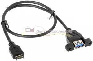USB 3.1 Front Panel Header to USB 3.0 Type-A Female Extension Cable 30cm Panel Mount Type