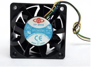 Original TOP MOTOR DF126025BU dc12V 0.80A 60*60*25MM 6025 dual ball violent PWM control speed four wire cooling fan Original TOP MOTOR DF126025BU dc12V 0.80A 60*60*25MM 6025 dual ball violent PWM control speed four wire cooling fan