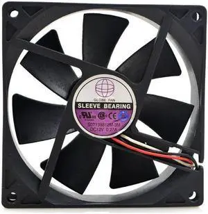 Globe Fan S07138812M-3M DC12V 0.27A Sleeve Bearing 3-pin Fan TESTED 9CM 9025 case cooling fan 90x90x25mm