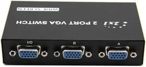 Aomoproing 2 in 1 Out 2 Port VGA Selector Box VGA/SVGA Manual Sharing Selector Switch Box Switcher Splitter for LCD PC Monitor