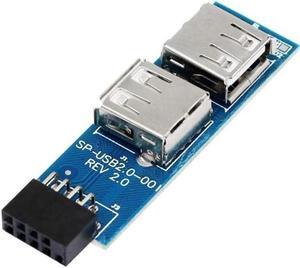 Aomoproing  9pin USB 2.0 Female Pin Dual 2 Port USB Motherboard Header Adapter-1Type for PC (1)