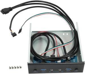 Aomoproing Usb 3.0 2 Port Optical Drive Front Panel Expansion Adapter Usb 3.0 Hub +Hd Audio+Power Switch Button