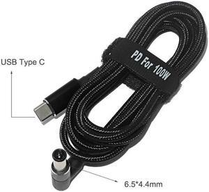 Aomoproing 1.8m 100W USB Type C to 6.5 X 4.4mm Laptop Power Adpater Connector Charging Cable Cord for Vaio Laptop Charger Converter
