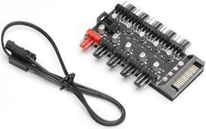 10 Ports PWM 12V 4 Pin CPU Cooler / Case / Chassis Cooling Fan Hub Hub Controller - PWMHUB10D50