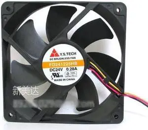 Original Y.S TECH FD241225HB 12025 2 Balls Bearing Cooling fan with 24V 0.28A 2600RPM 106.1CFM 44dba 3 Wires