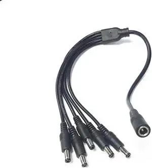 Aomoproing   FOR 12V 10A DC 5.5*2.1mm Female to 5 male Splitter Cord Plug Adapter For ing power supply Extendsion 0.4M 0.7m