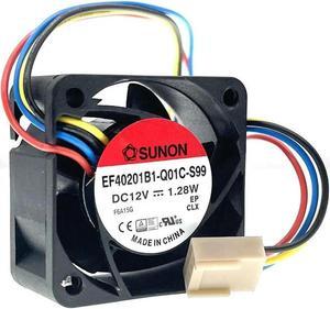 Aomoproing   FOR 2pcs Mute 40mm 4cm 12V PWM Computer Case Cooling Fan,EF40201B1-Q01C-S99 for 40X40X20mm 1.28W 4Pin Quiet Silent