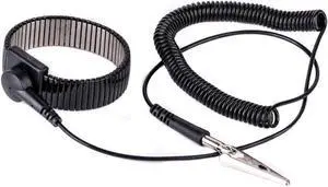 Aomoproing Flexible PU Cable Metal Anti-static Anti-friction Adjustable Strap Grounding Bracelet Metal Wire Wrist Band