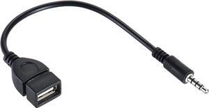 Aomoproing AUX Audio Plug Male to USB 2.0 Female OTG Adapter 3.5mm (1/8 inch) Converter Cable for Playing Music with U-Disk in Your Car 3.5mm AUX Port Audio