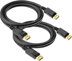DisplayPort to Displayport Cable 6 Feet Gold Plated Display Port to Display Port Cable 4K@60HZ Resolution(Male to Male) for DisplayPort Enabled Desktops and Laptops to Displays (2 Pack)