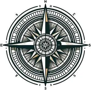 Compass Design Temporary Tattoos Unique Tattoo Hands Party Favors For Kids Fake Face Tattoos 6 Pcs Style C3.7 x 3.7 inches