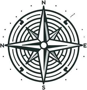 Compass Design Temporary Tattoos Unique Tattoo Hands Party Favors For Kids Fake Face Tattoos 6 Pcs Style B3.7 x 3.7 inches