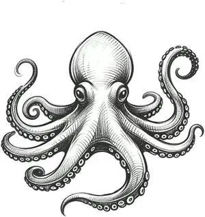 Octopus Temporary Tattoos Unique Tattoo Hands Party Favors For Kids Fake Face Tattoos 6 Pcs3.7 x 3.7 inches