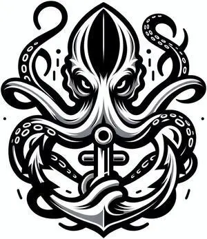 Octopus Wrapped Around Anchor Temporary Tattoos Unique Tattoo Hands Party Favors For Kids Fake Face Tattoos 6 Pcs Style D3.7 x 3.7 inches
