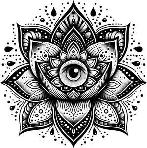 Lotus Eye Temporary Tattoos Unique Tattoo Hands Party Favors For Kids Fake Face Tattoos 6 Pcs Style A3.7 x 3.7 inches