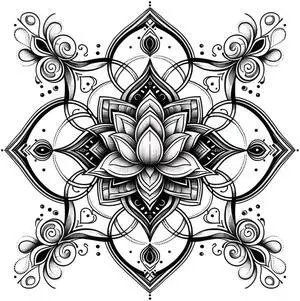 Lotus Temporary Tattoos Unique Tattoo Hands Party Favors For Kids Fake Face Tattoos 6 Pcs Style D3.7 x 3.7 inches