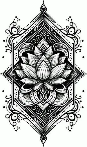 Lotus Temporary Tattoos Unique Tattoo Hands Party Favors For Kids Fake Face Tattoos 6 Pcs Style E3.7 x 3.7 inches