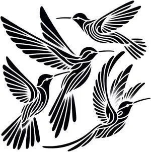 Hummingbird Temporary Tattoos Unique Tattoo Hands Party Favors For Kids Fake Face Tattoos 6 Pcs3.7 x 3.7 inches