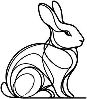 Rabbit Lines Design Temporary Tattoos Unique Tattoo Hands Party Favors For Kids Fake Face Tattoos 6 Pcs3.7 x 3.7 inches