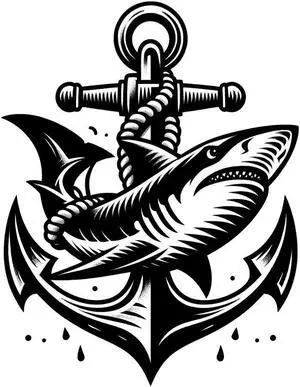 Shark Anchor Temporary Tattoos Unique Tattoo Hands Party Favors For Kids Fake Face Tattoos 6 Pcs3.7 x 3.7 inches