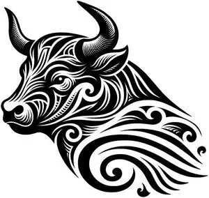 Maori Style Cow Temporary Tattoos Unique Tattoo Hands Party Favors For Kids Fake Face Tattoos 6 Pcs3.7 x 3.7 inches