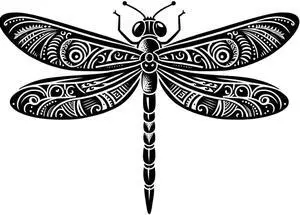Maori Style Dragonfly Temporary Tattoos Unique Tattoo Hands Party Favors For Kids Fake Face Tattoos 6 Pcs3.7 x 3.7 inches