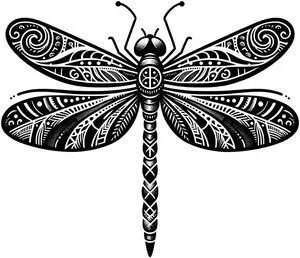 Maori Dragonfly Temporary Tattoos Unique Tattoo Hands Party Favors For Kids Fake Face Tattoos 6 Pcs3.7 x 3.7 inches