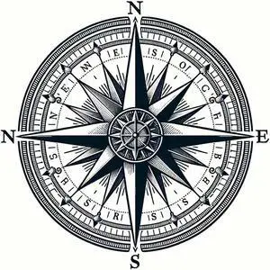 Compass Temporary Tattoos Unique Tattoo Hands Party Favors For Kids Fake Face Tattoos 6 Pcs3.7 x 3.7 inches
