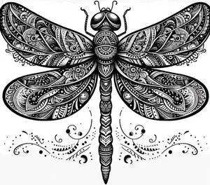 Dragonfly Maori Design Temporary Tattoos Unique Tattoo Hands Party Favors For Kids Fake Face Tattoos 6 Pcs3.7 x 3.7 inches