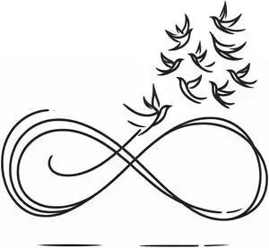 Infinity Bird Temporary Tattoos Unique Tattoo Hands Party Favors For Kids Fake Face Tattoos 6 Pcs 3.7 x 3.7 inches