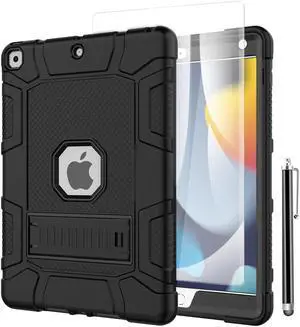 SZYG For Apple iPad 9th/8th/7th Generation Case 10.2 inch Hybrid Shockproof Heavy Duty Rugged Stand Case Protective Cover with Screen Protector & Stylus Pencil.
