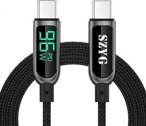 SZYG USB C to USB C Cable 4FT TypeC Charger 100W 5A PD Fast Charging Cord with LED Display for iPad Mini 6 iPad Pro 2020 iPad Air 4 MacBook Pro 2020 Samsung Galaxy S21 Switch Pixel LG